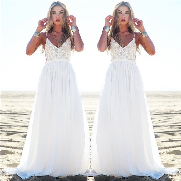 open back lace maxi dress